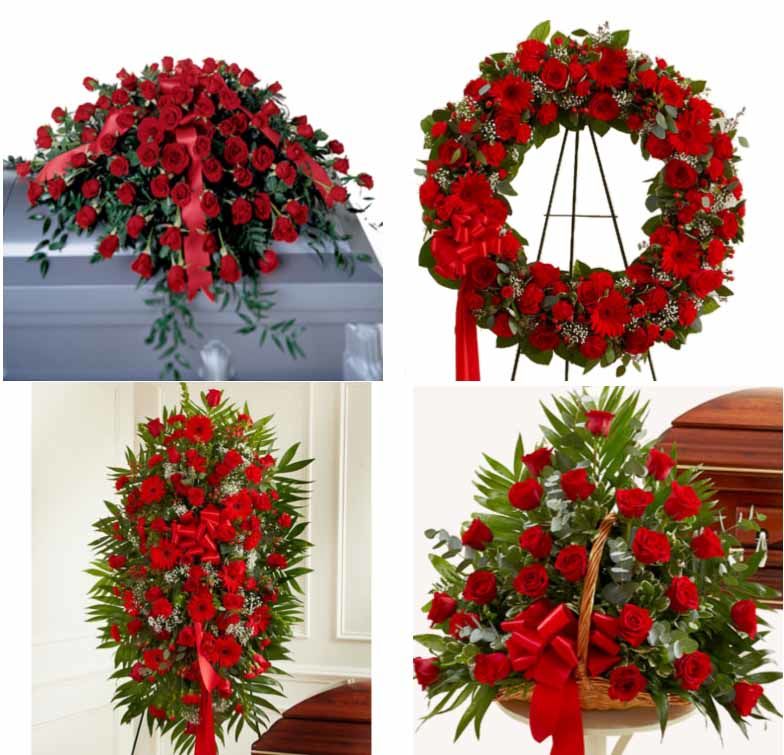 Bold Red Funeral Flower Package Bold Red Funeral Flower Package